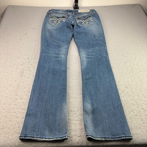 Rock Revival Jeans Womens 30 Blue Bootcut Embroidered Embellished Distressed - Picture 13 of 15
